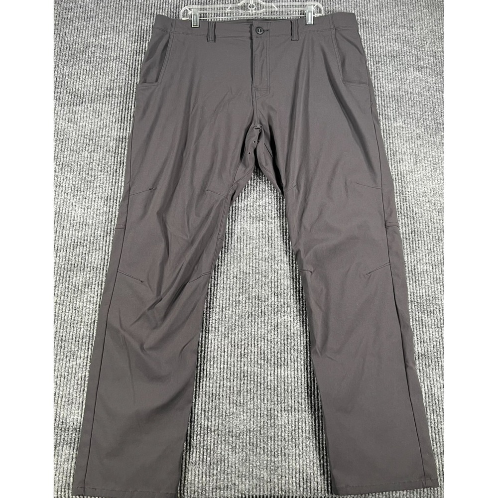 Prana Pants Mens Size 38x32 Gray Chino Performance‎ Outdoor Hiking Camping